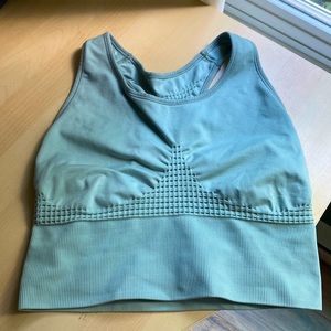 Sweaty Betty London longline sports bra crop top pale green EUC sz L